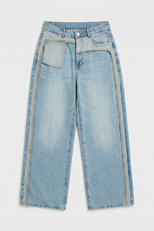 Routines Pocket Seam Detail Baggy Jeans 4835 - ROUTINES