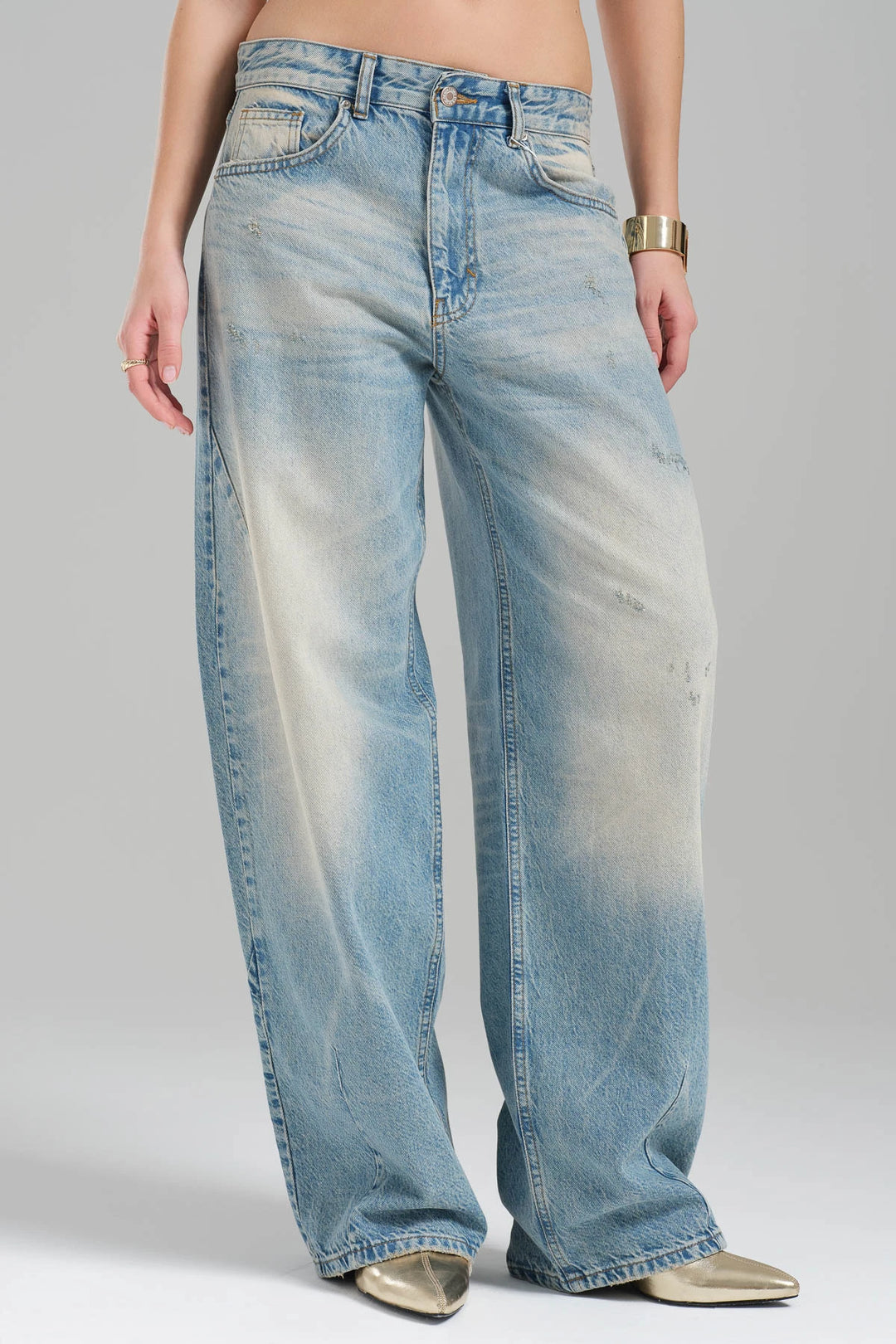 Routines Washed Baggy Jeans - Blue 3566 Jeans Routines Fashion