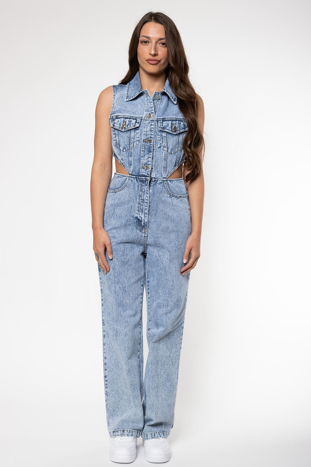 Allison Cut Out Jumpsuit Jeans Jumpsuit Routines Fashion   