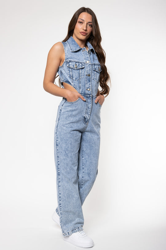 Allison Cut Out Jumpsuit Jeans Jumpsuit Routines Fashion   