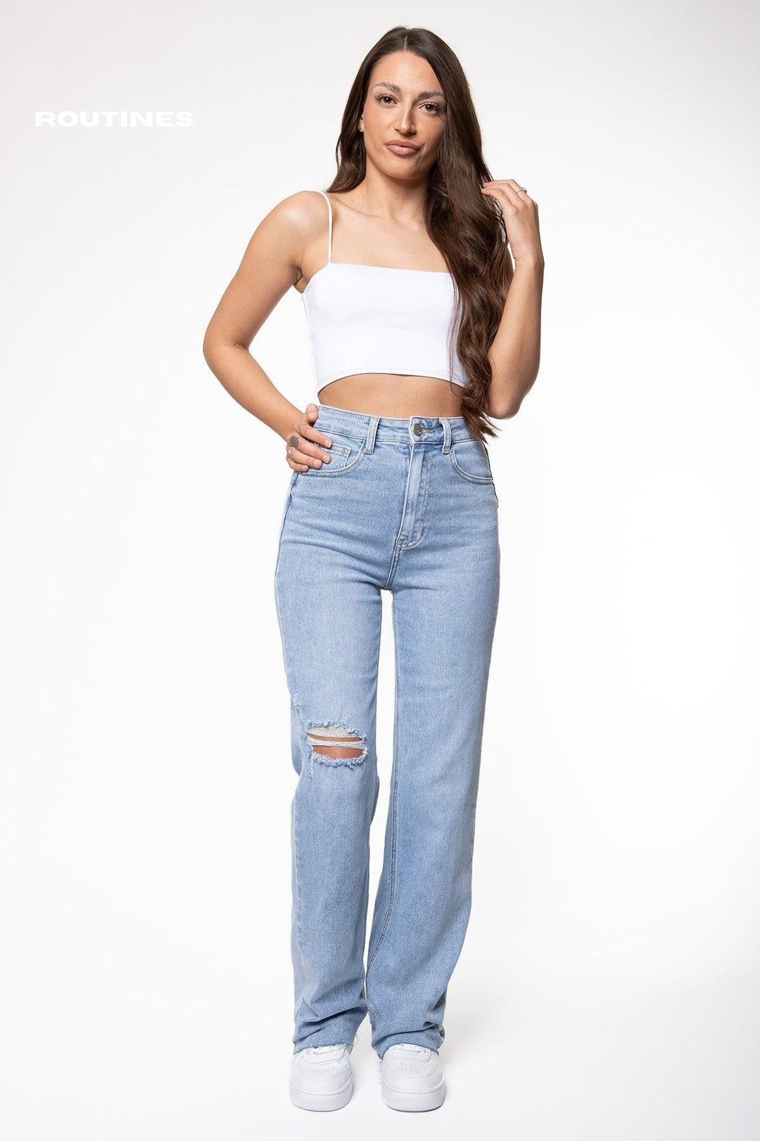 Annika Stretch Wide Leg Jeans Jeans Routines Fashion   