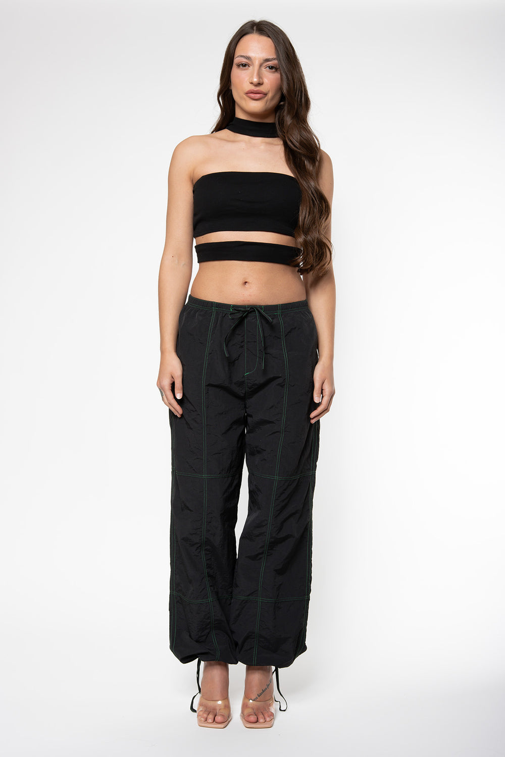 Carly Parachute Pants - Black Pants Routines Fashion   