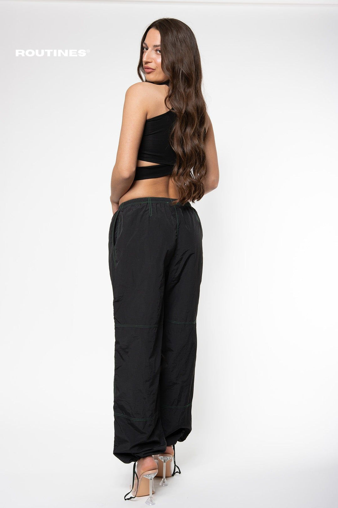 Carly Parachute Pants - Black Pants Routines Fashion   