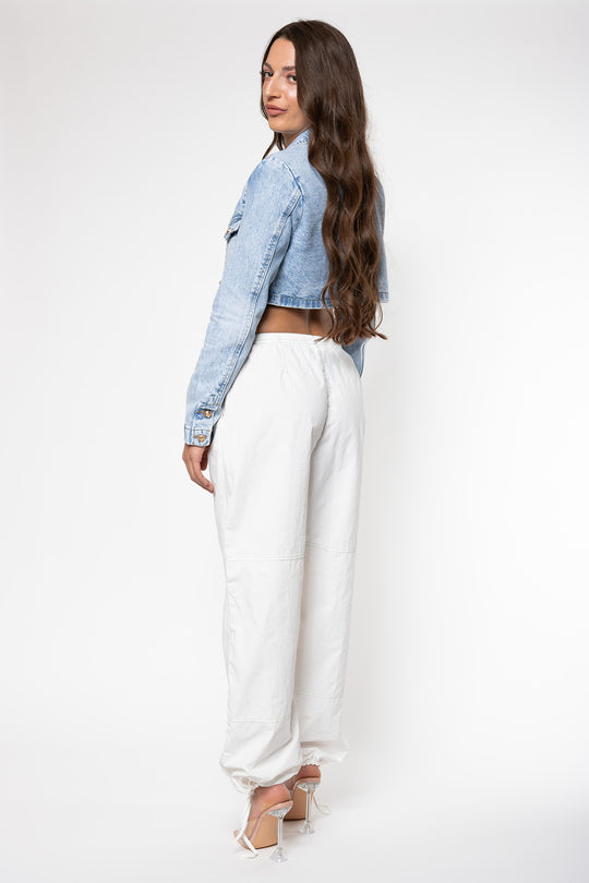 Carly Parachute Pants - White Pants Routines Fashion   