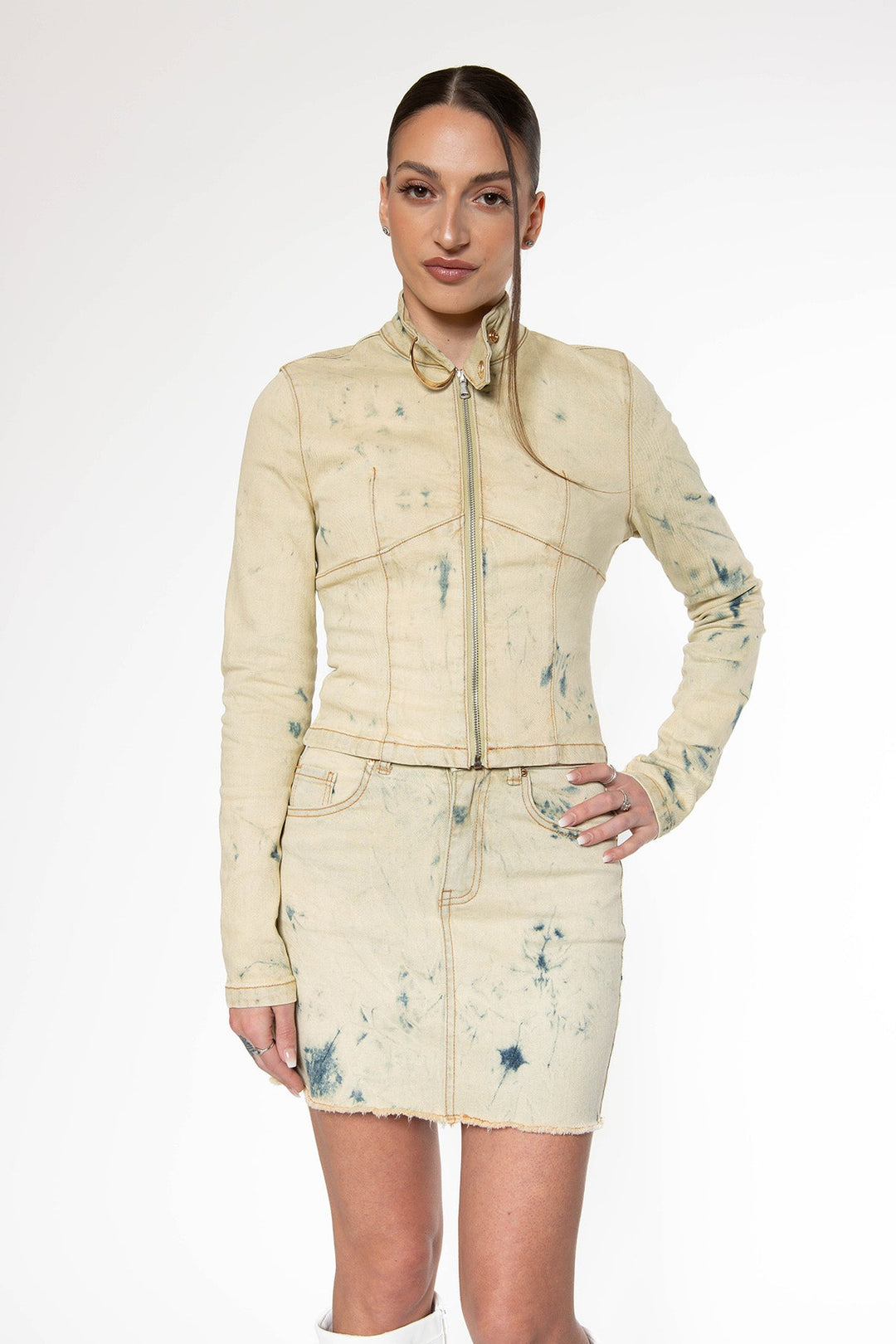 Georgina Vintage Washed Two Piece Denim Set - ROUTINES