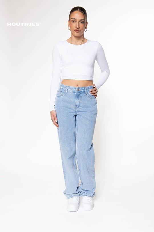 Giselle Washed Wide Leg Jeans Jeans Routines Fashion   