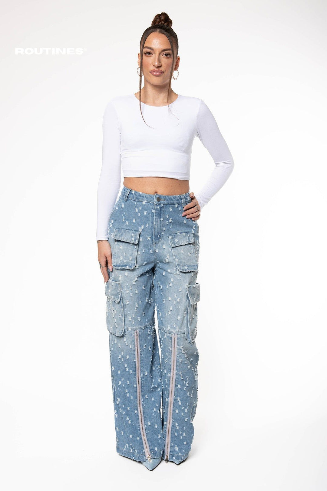 Hailey Pattern Cargo Jeans Jeans Routines Fashion   