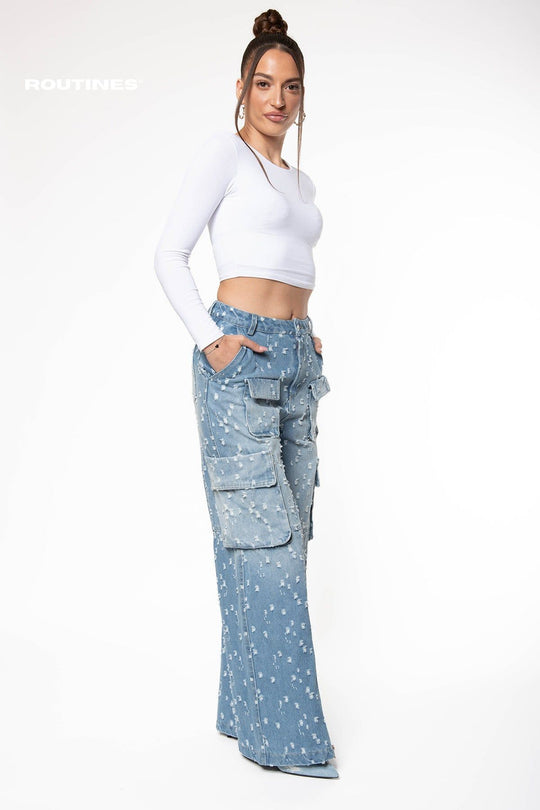 Hailey Pattern Cargo Jeans Jeans Routines Fashion   