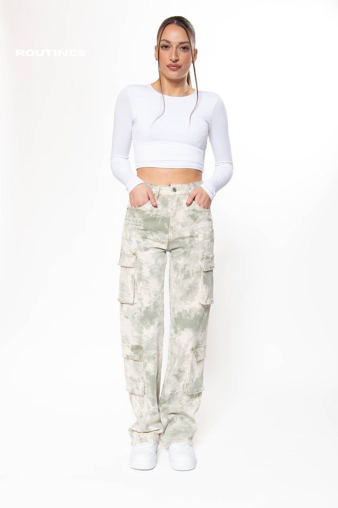 Kamryn Stretch Camouflage Cargo Jeans Jeans Routines Fashion   