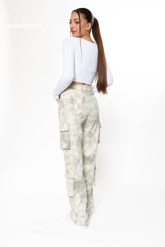 Kamryn Stretch Camouflage Cargo Jeans Jeans Routines Fashion   