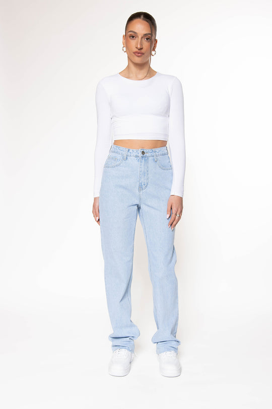 Maddie Washed Straight Leg Jeans Jeans Routines Fashion   