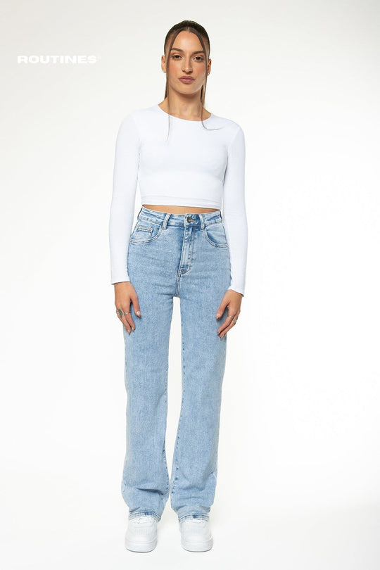 Madilyn Stretch Wide Leg Jeans Jeans Routines Fashion   