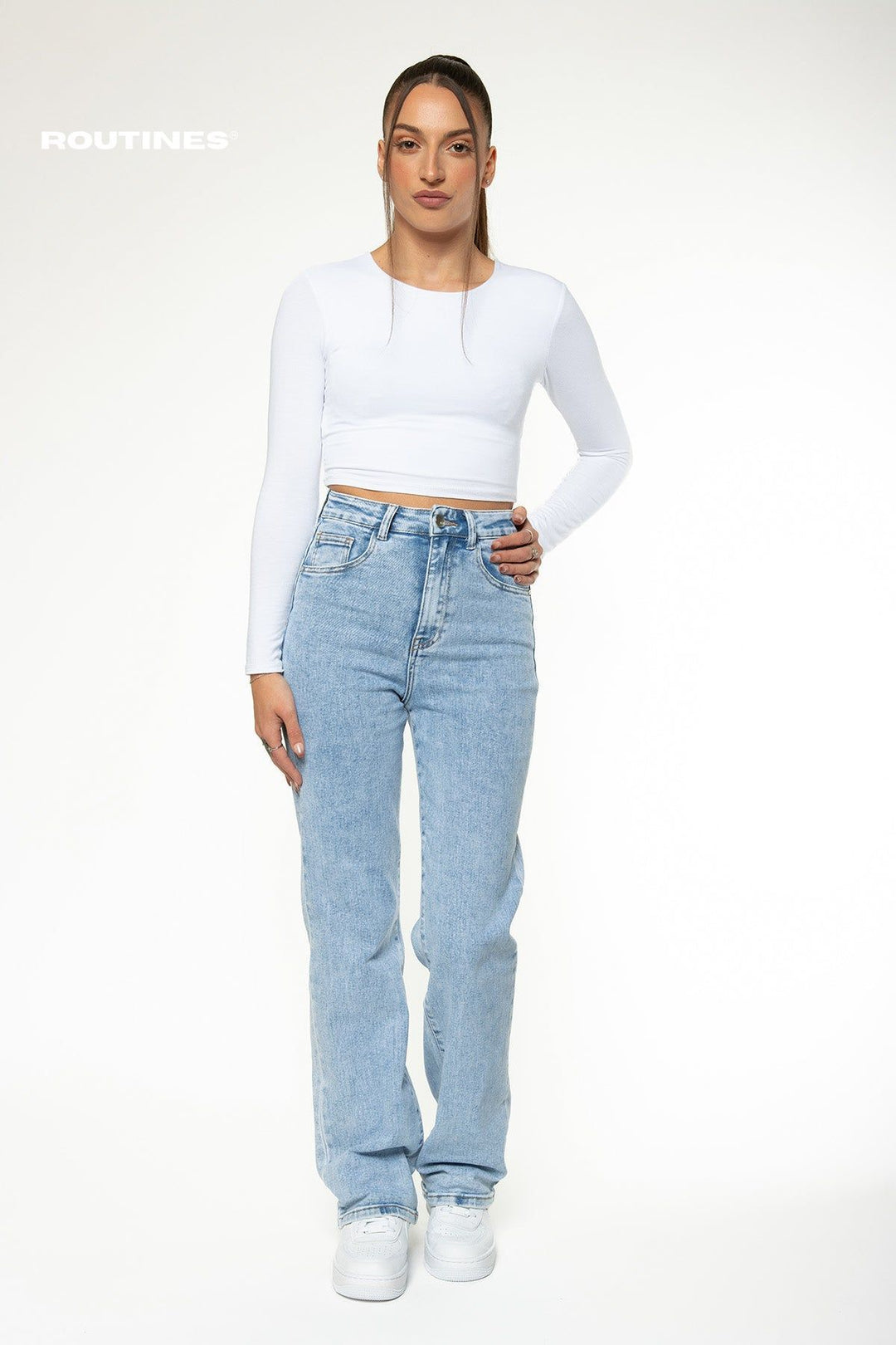 Madilyn Stretch Wide Leg Jeans Jeans Routines Fashion   