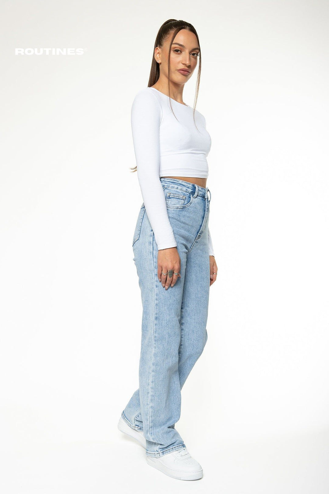 Madilyn Stretch Wide Leg Jeans Jeans Routines Fashion   