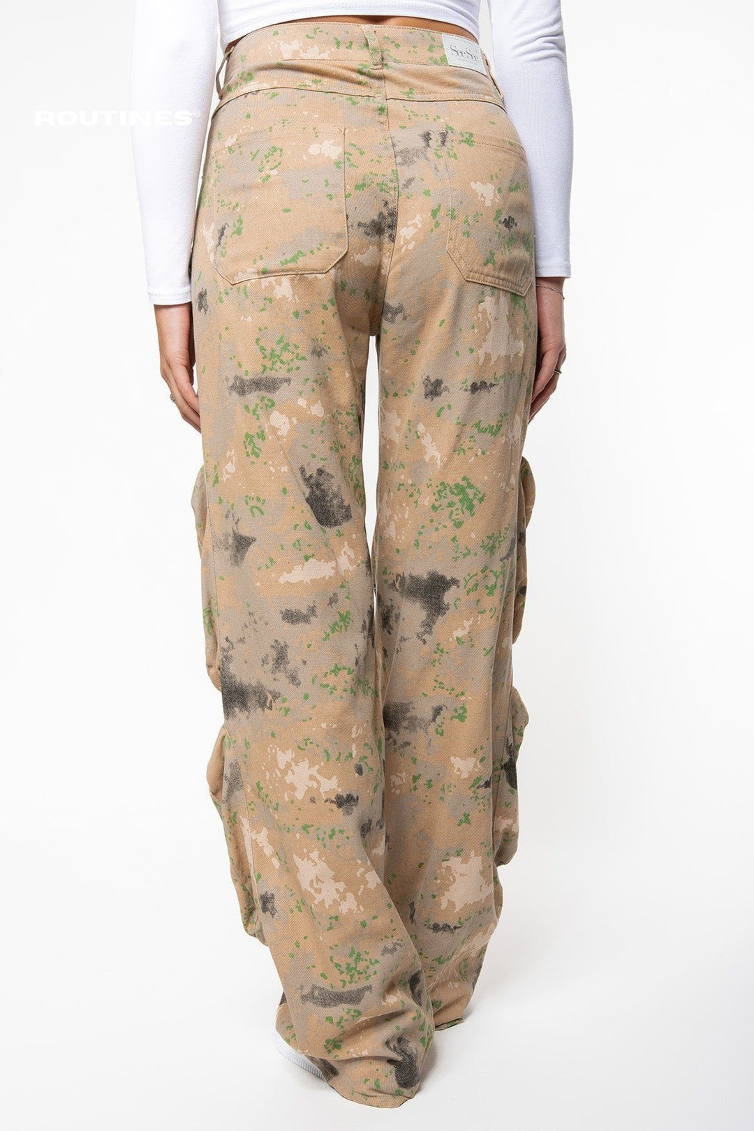 Maren Camouflage Cargo Pants - Sand Pants Routines Fashion   