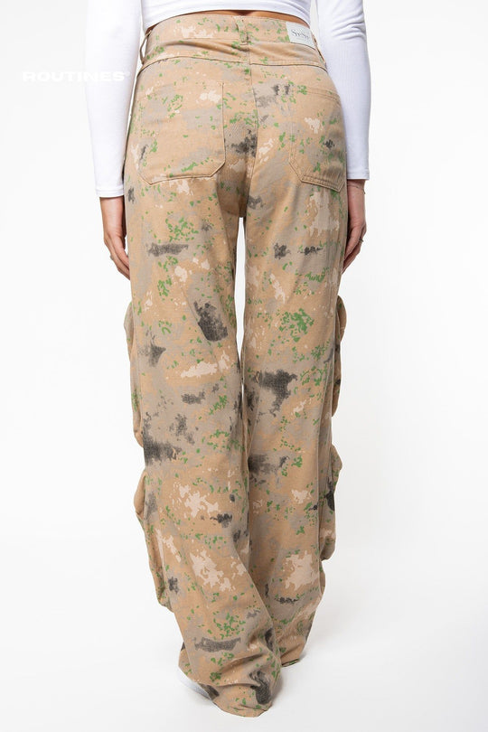 Maren Camouflage Cargo Pants - Sand Pants Routines Fashion   