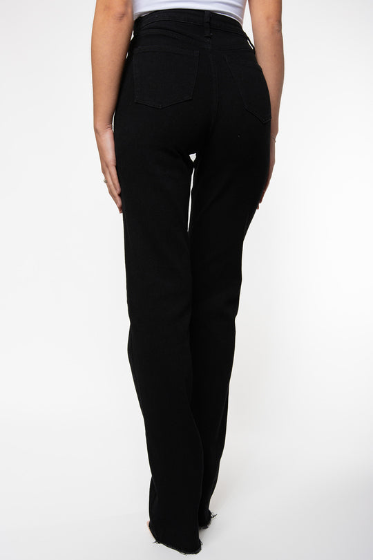 Nooryn Stretch Straight Leg Jeans - Black - EXTRA TALL Jeans Routines Fashion   