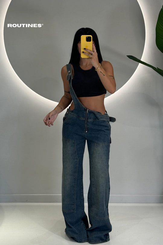 Routines Baggy Overall Straight Leg Jeans 21130 Jeans Routines Fashion   