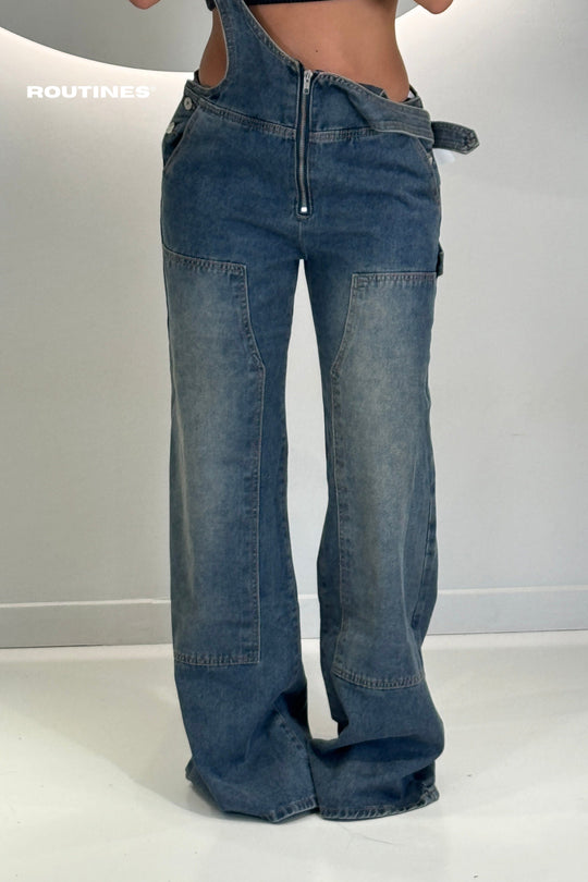 Routines Baggy Overall Straight Leg Jeans 21130 Jeans Routines Fashion   