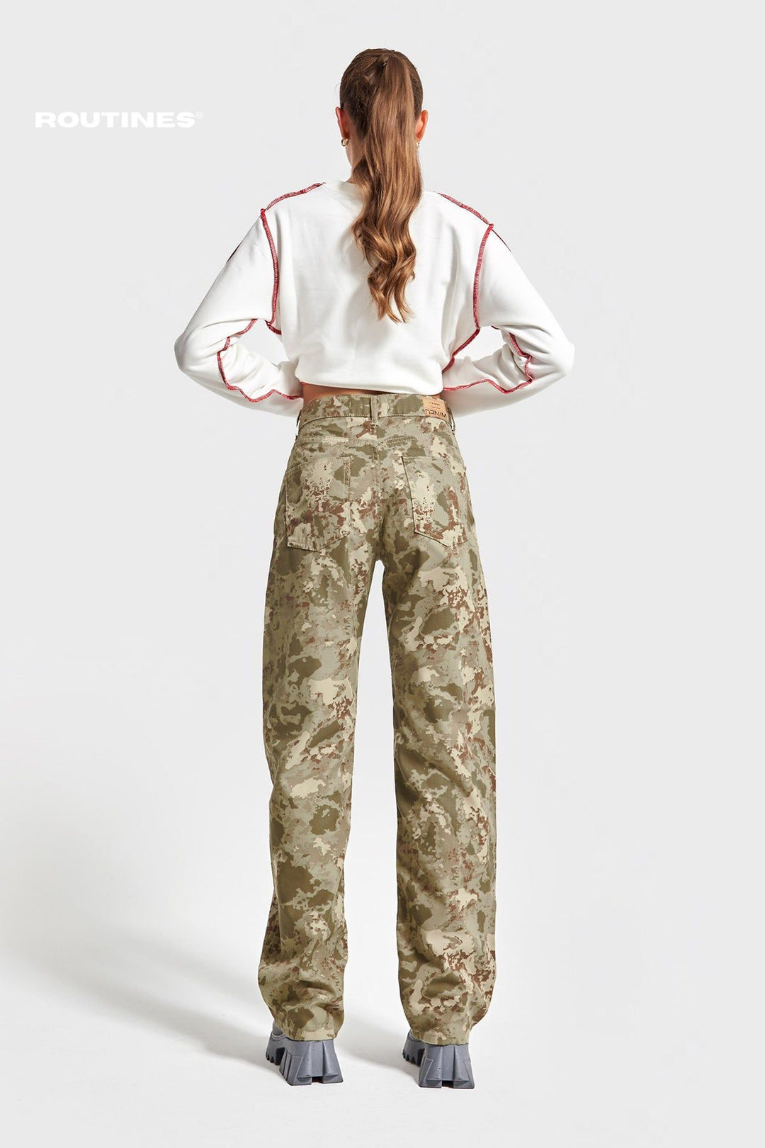 Routines Camouflage Straight Leg Pants 3467 Pants Routines Fashion   