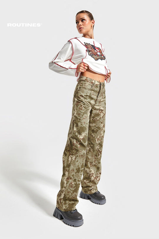 Routines Camouflage Straight Leg Pants 3467 Pants Routines Fashion   