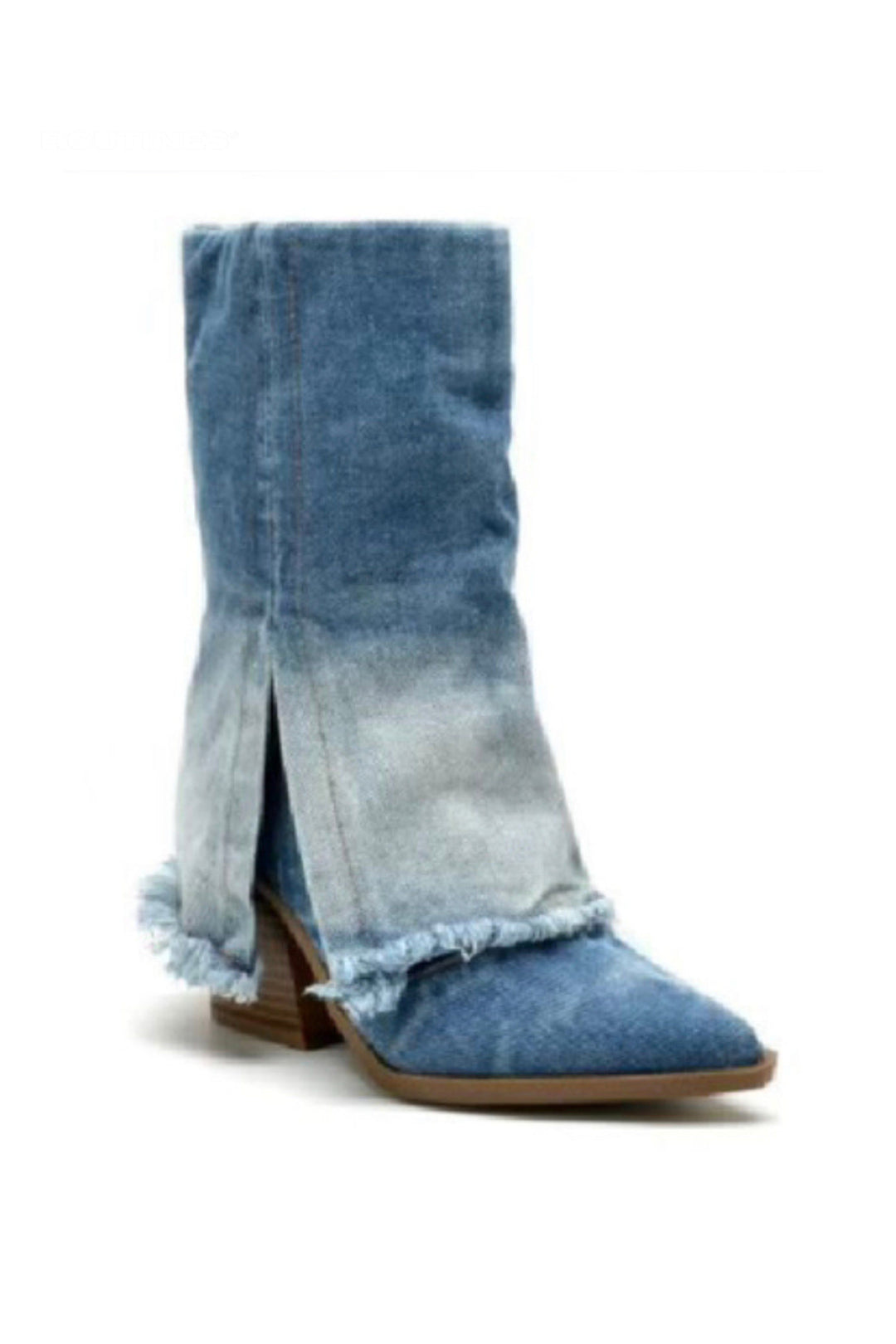 Routines Denim Western Boots - Blue Shoes Routines Fashion   