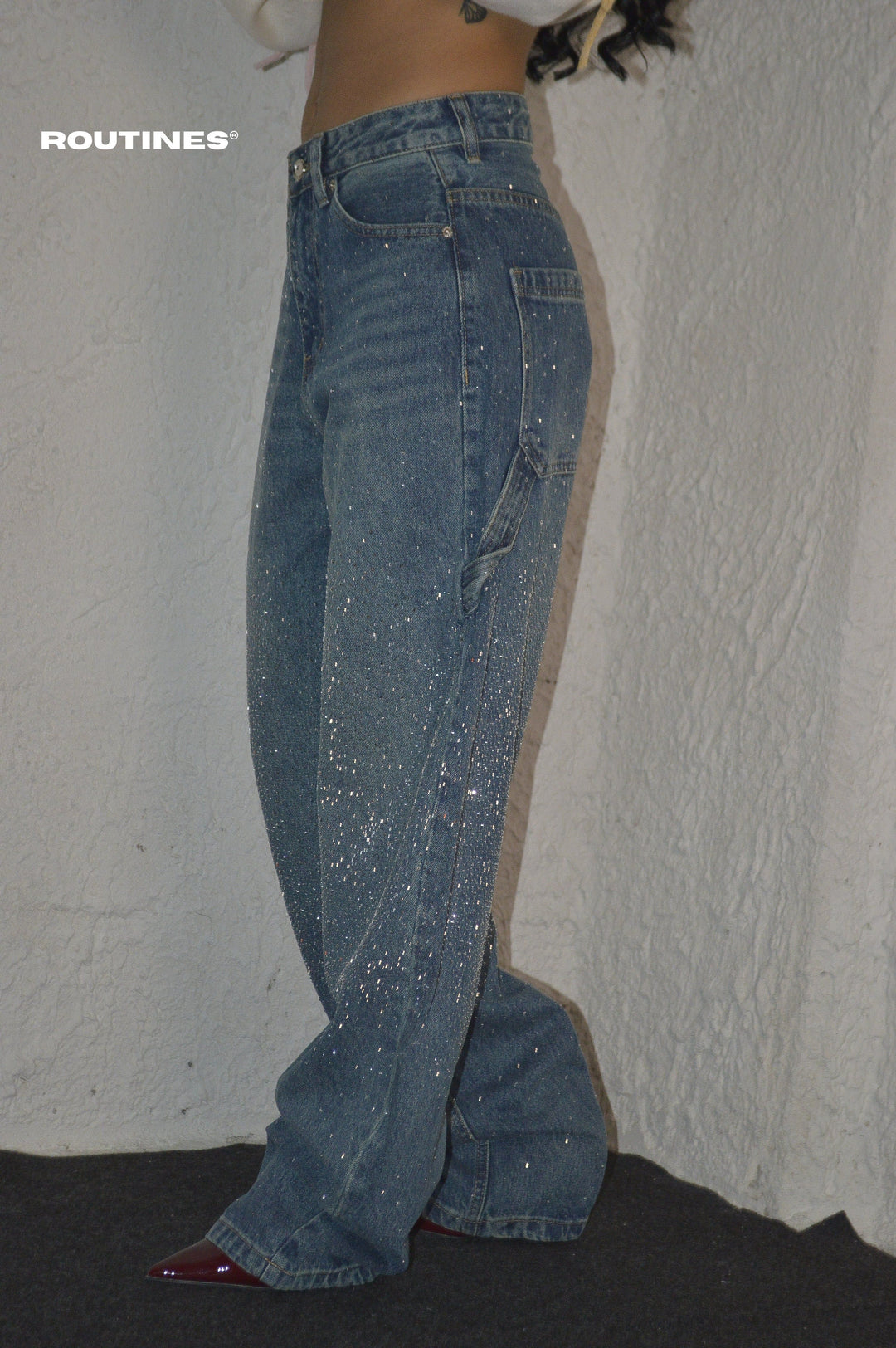 Routines Diamonds Carpenter Baggy Jeans - Dark Blue 3290 Jeans Routines Fashion