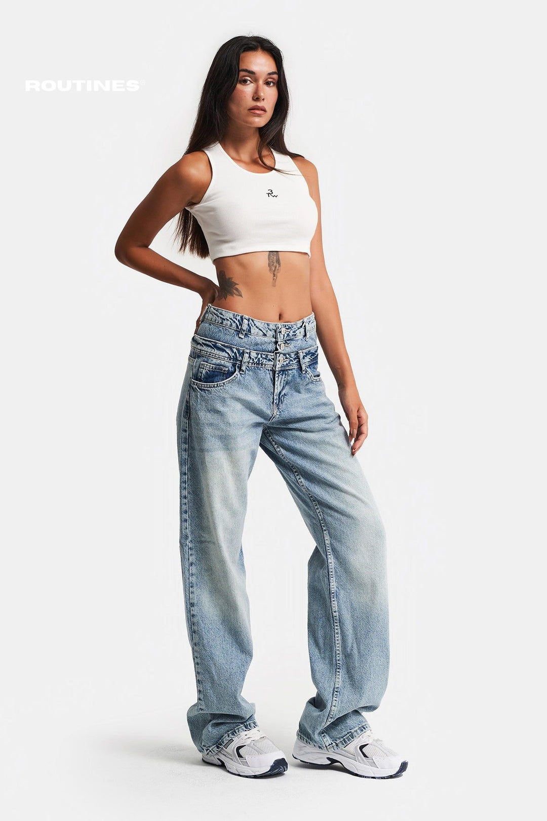 Routines Double Waisted Straight Leg Jeans 3250 Jeans Routines Fashion   