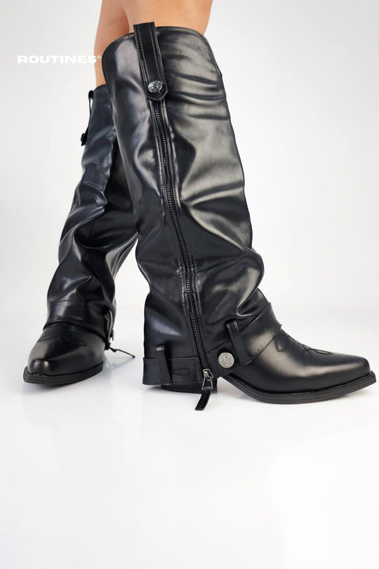 Routines Leatherlook Western Boots - Black 788 Shoes Routines Fashion