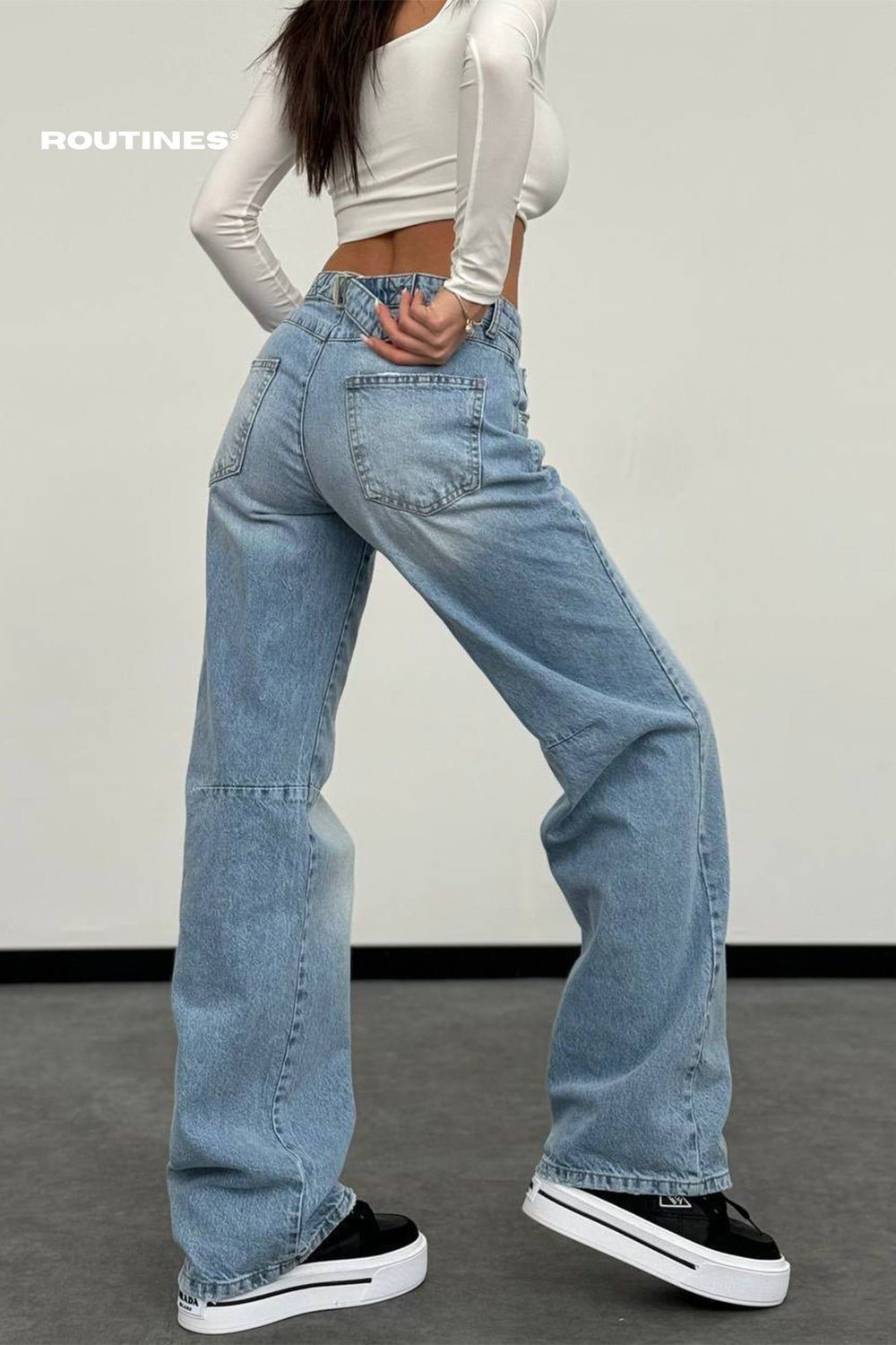 Routines Mid-Waist Straight Leg Jeans 1199 Jeans Routines Fashion   