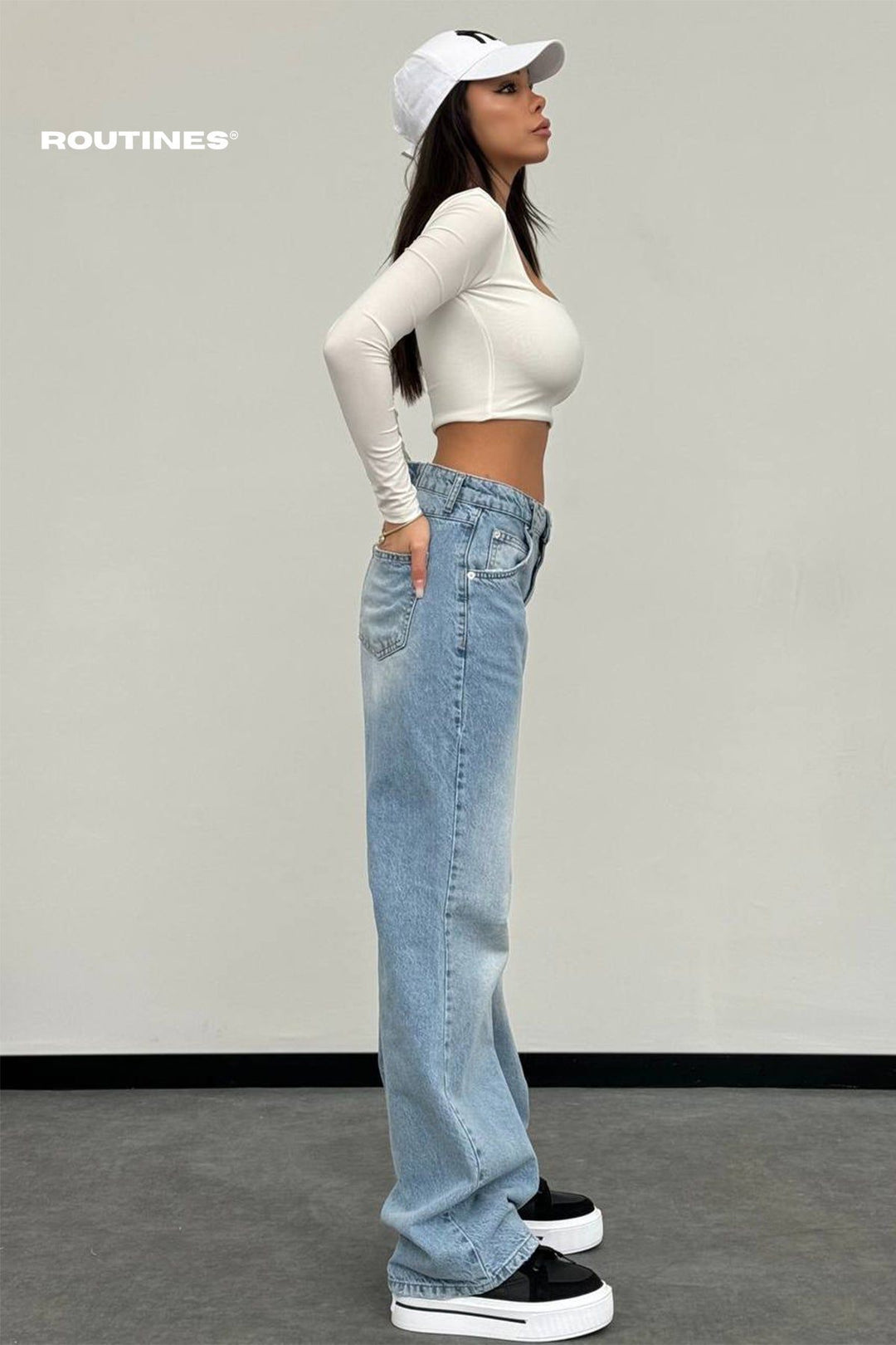 Routines Mid-Waist Straight Leg Jeans 1199 Jeans Routines Fashion   