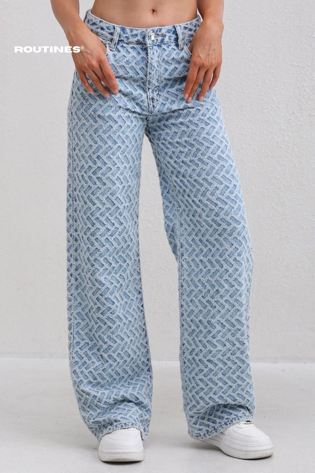 Routines Pattern Straight Leg Jeans 3050 Jeans Routines Fashion   