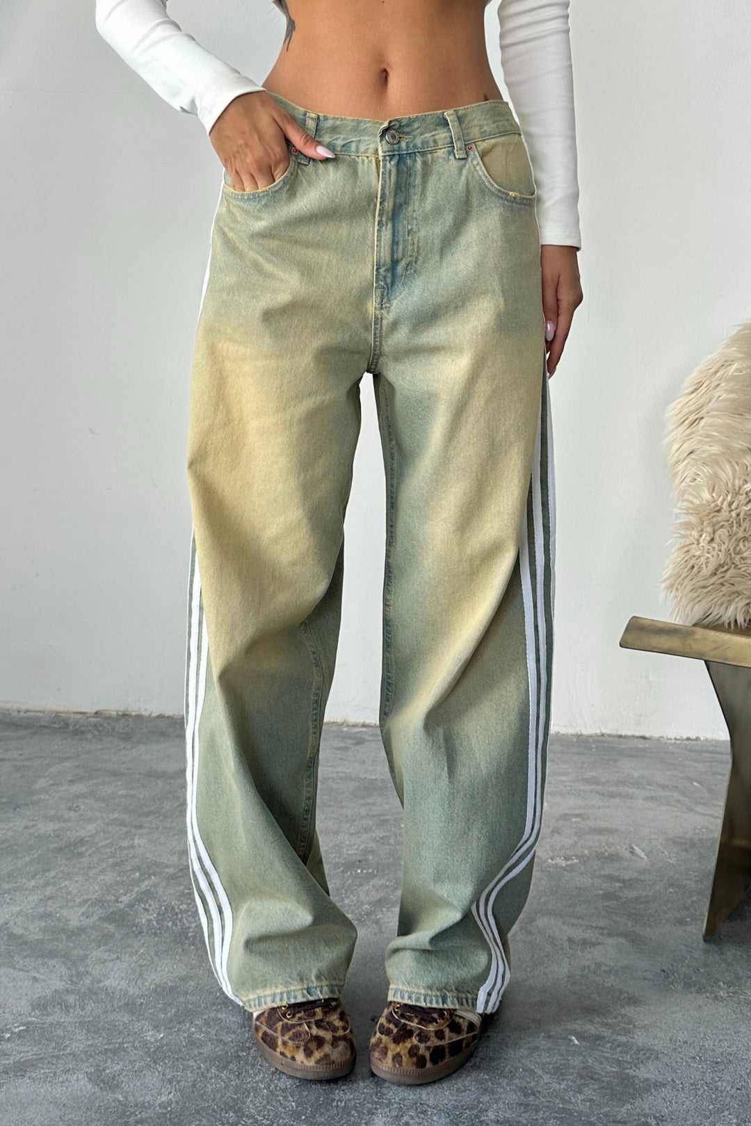 Routines Striped Vintage Loose Jeans 3103 - ROUTINES