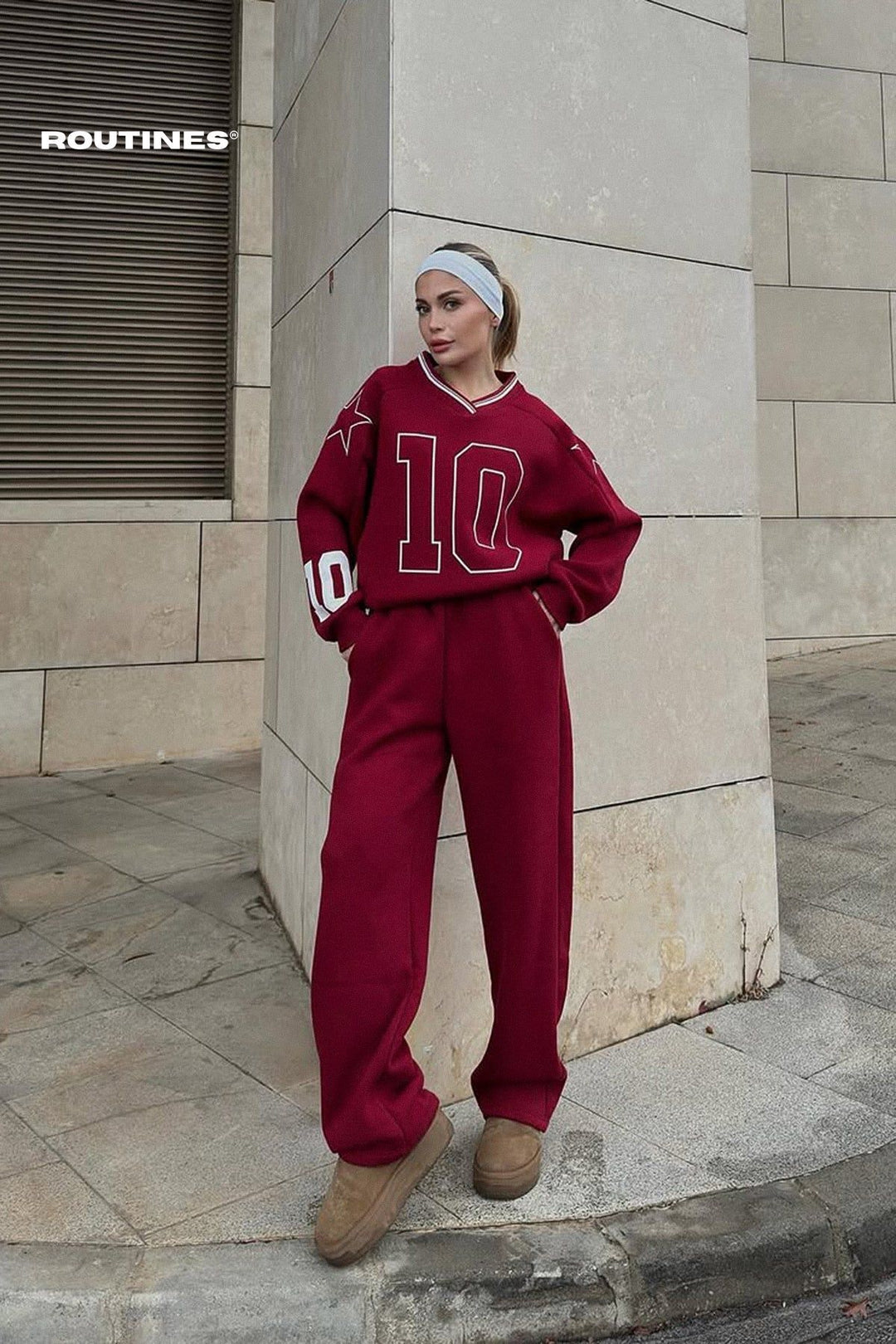 Routines Tenstar Tracksuit - Burgundy 4767 Set Routines Fashion