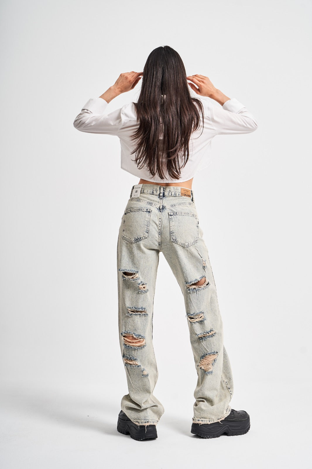Routines Vintage Back Ripped Jeans 3259 Jeans Routines Fashion   
