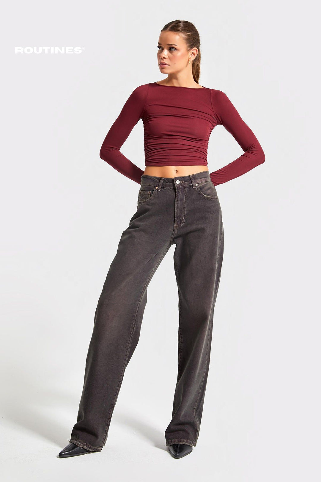 Routines Straight leg Jeans - Vintage Bordeaux 3090 Jeans Routines Fashion   