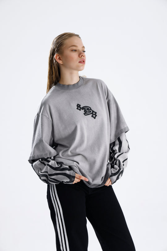 Routines Acid Washed Longsleeves Shirt - Grey 1914 - ROUTINES