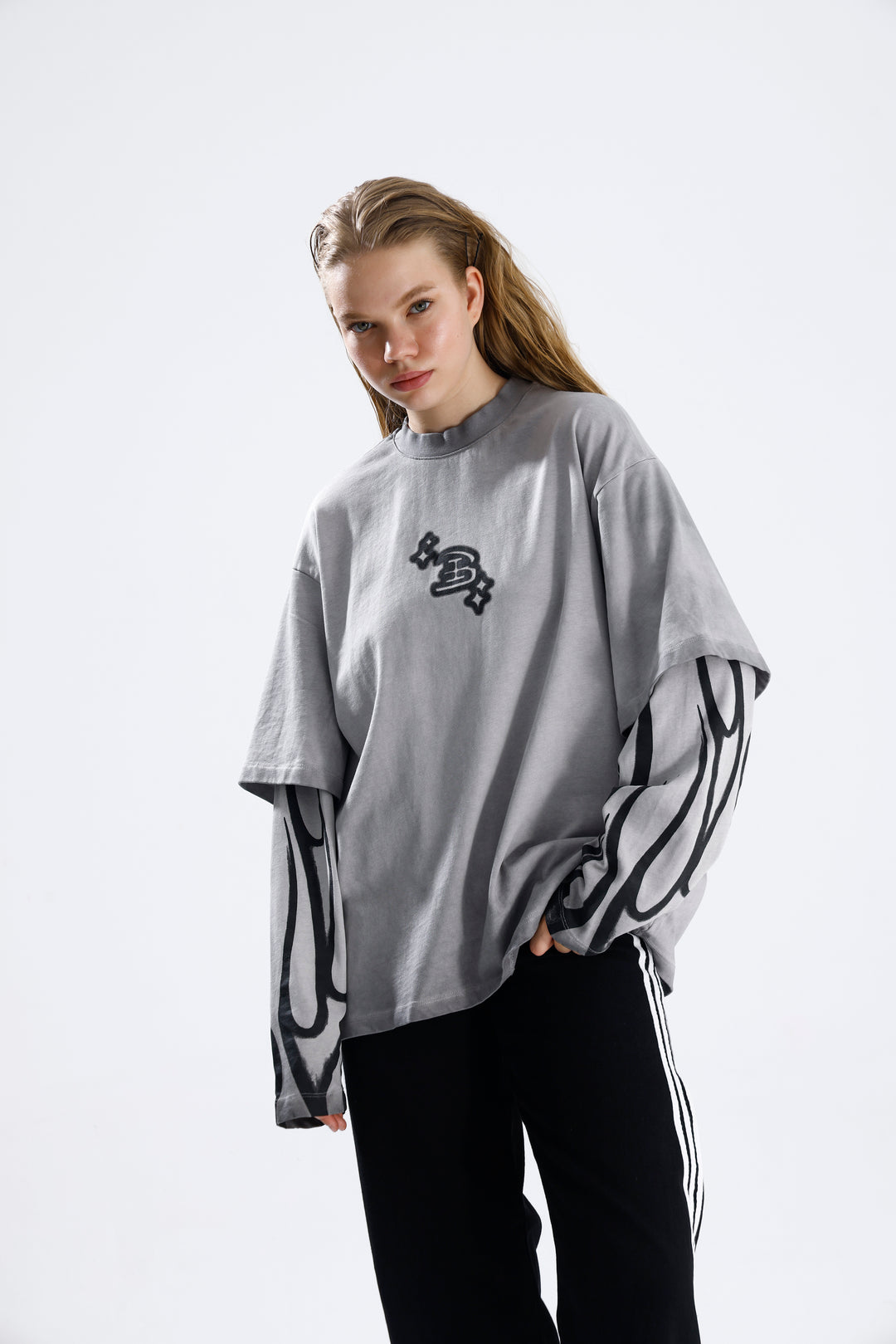 Routines Acid Washed Longsleeves Shirt - Grey 1914 - ROUTINES