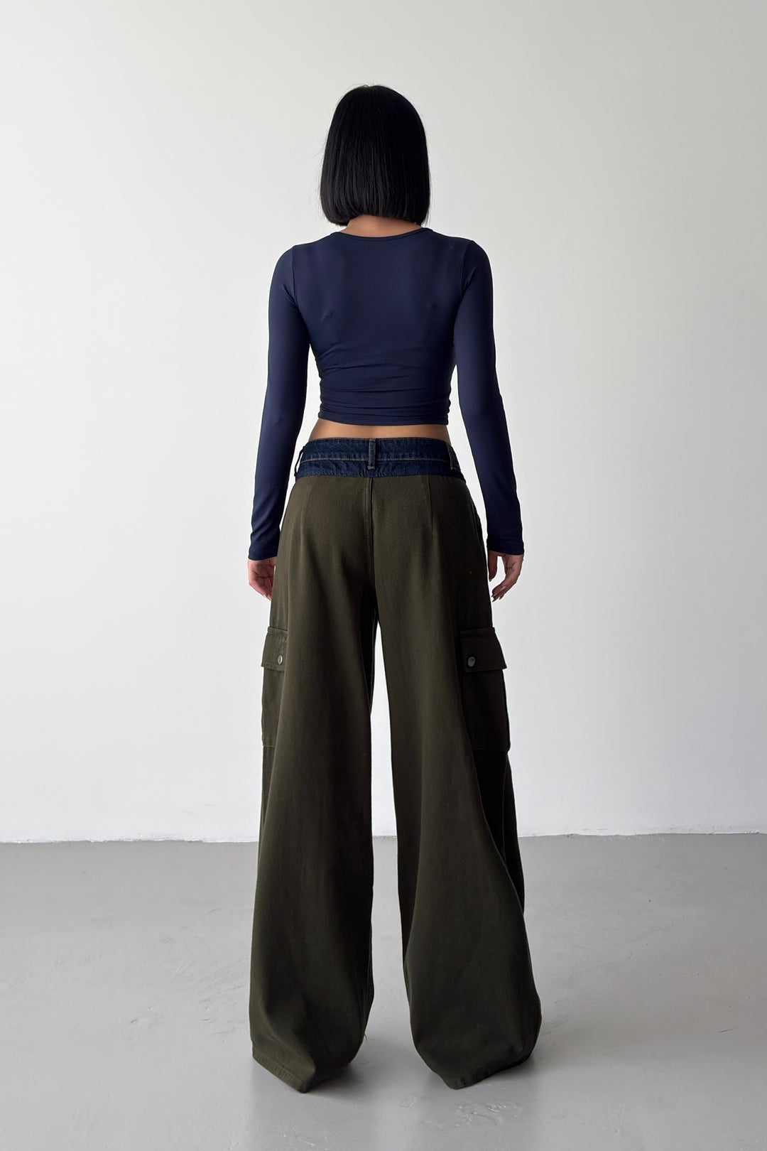Routines Adjustable Two Tone Cargo Jeans - Army Green 2008