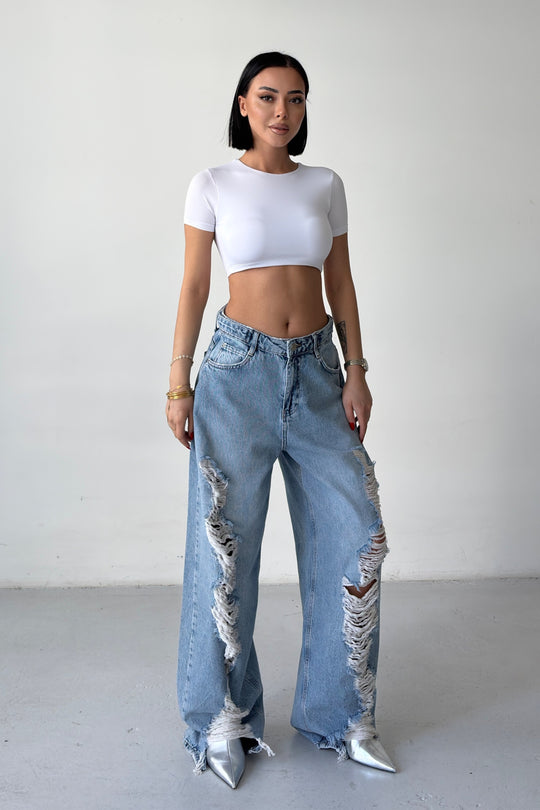 Routines Adjustable Waist Ripped Jeans 2594 - ROUTINES