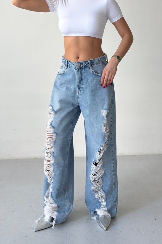 Routines Adjustable Waist Ripped Jeans 2594 - ROUTINES