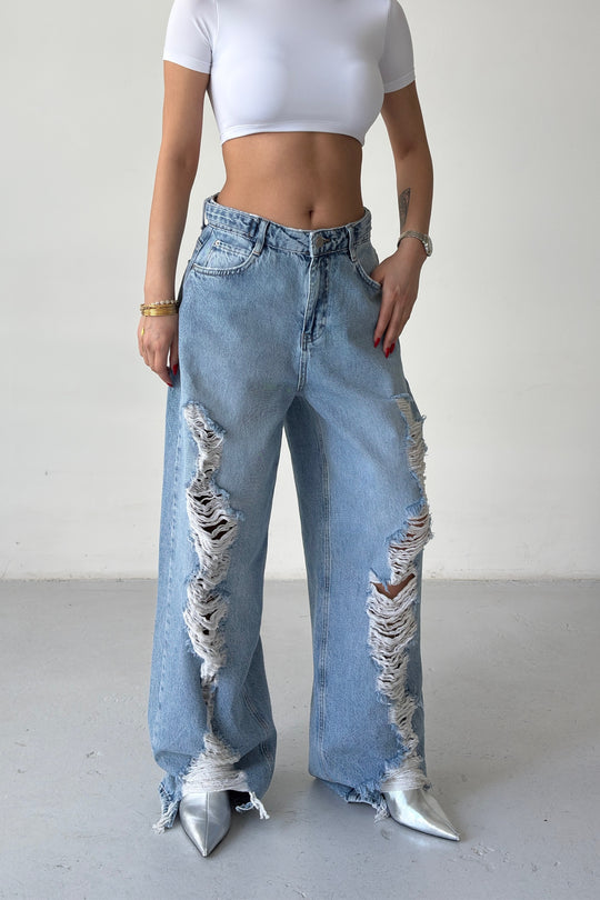 Routines Adjustable Waist Ripped Jeans 2594 - ROUTINES