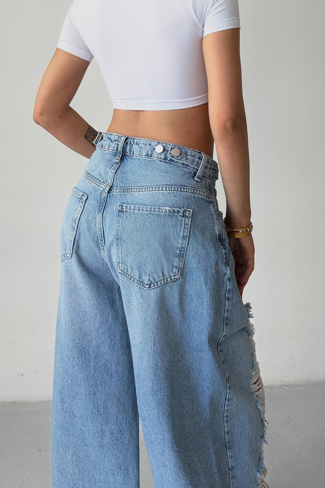 Routines Adjustable Waist Ripped Jeans 2594 - ROUTINES