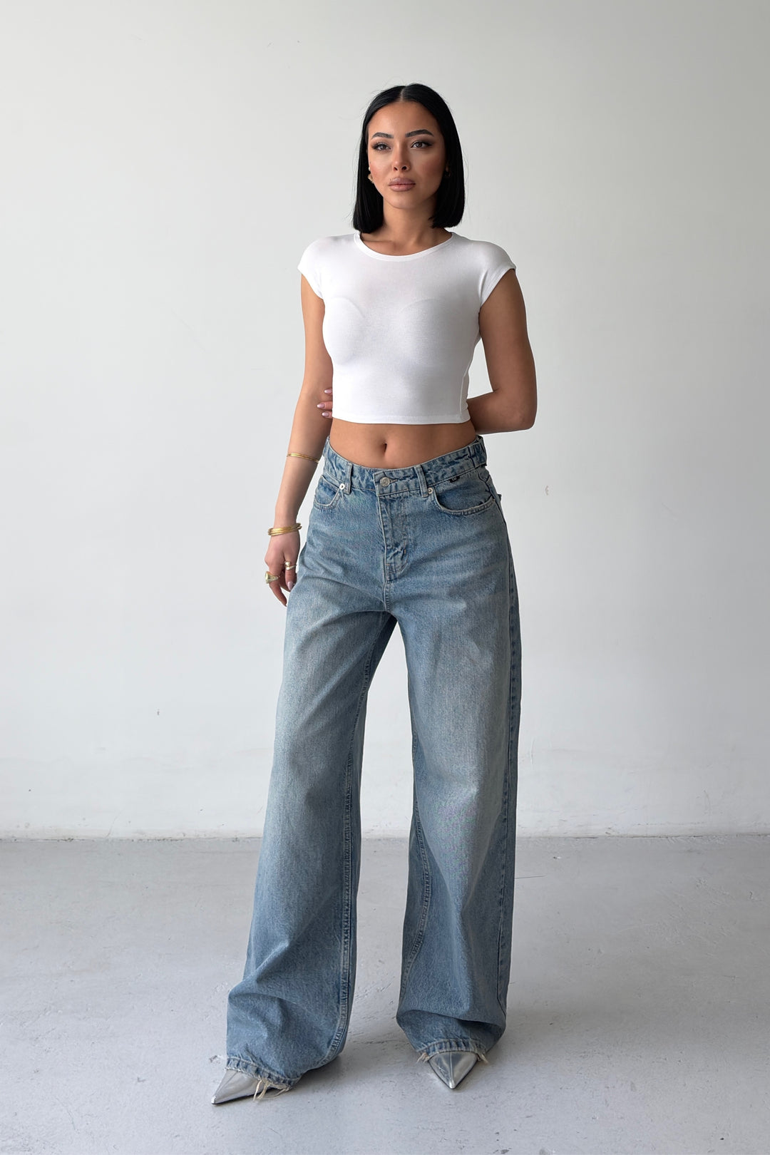 Routines Adjustable Waist Straight Jeans - Vintage Blue 3822 - ROUTINES