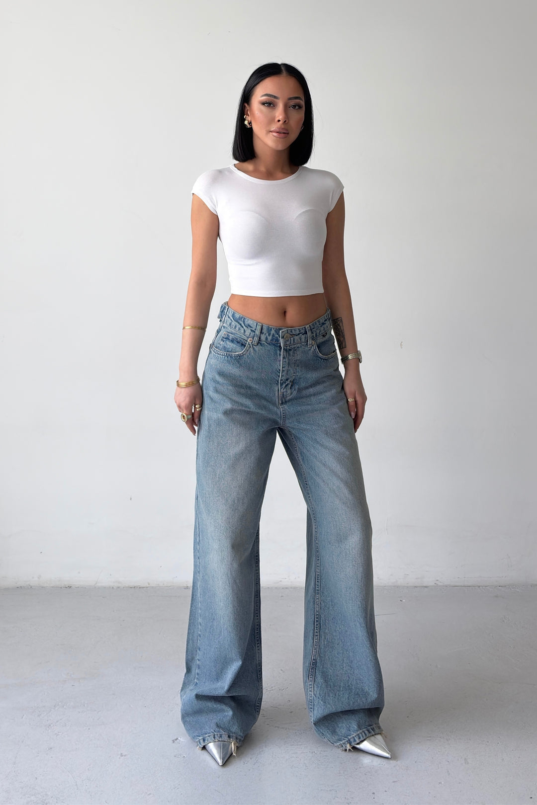 Routines Adjustable Waist Straight Jeans - Vintage Blue 3822 - ROUTINES