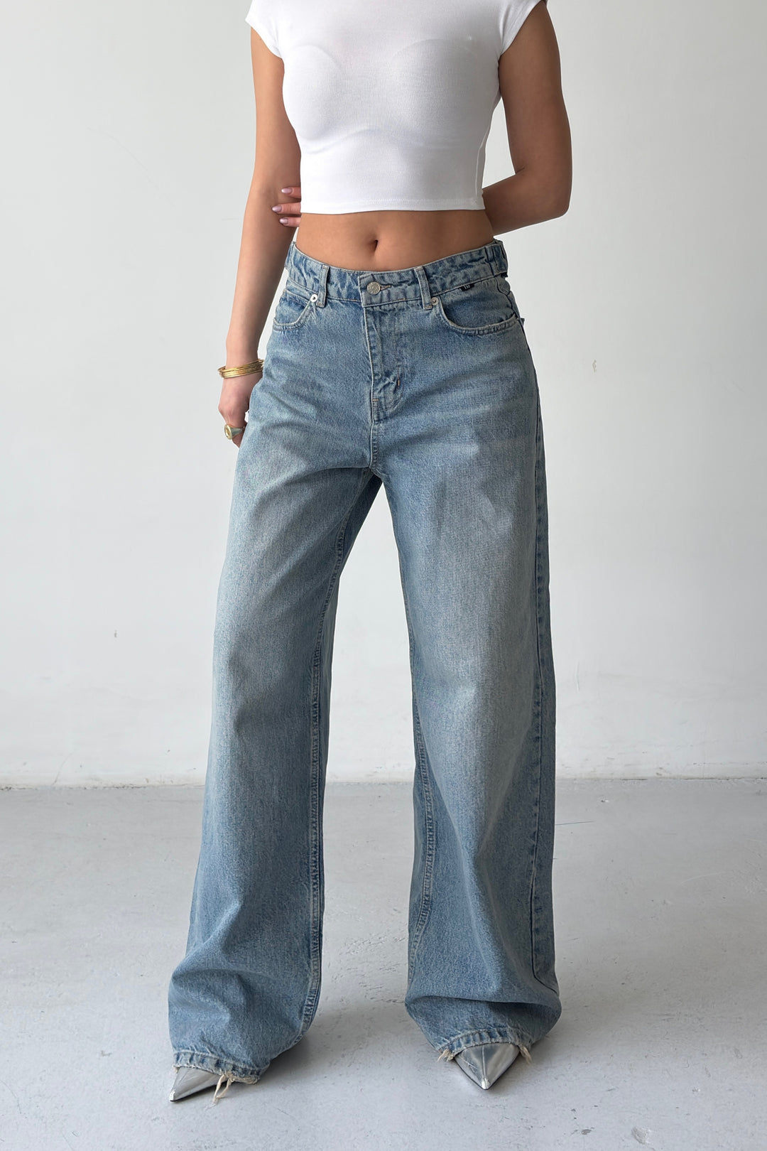 Routines Adjustable Waist Straight Jeans - Vintage Blue 3822 - ROUTINES