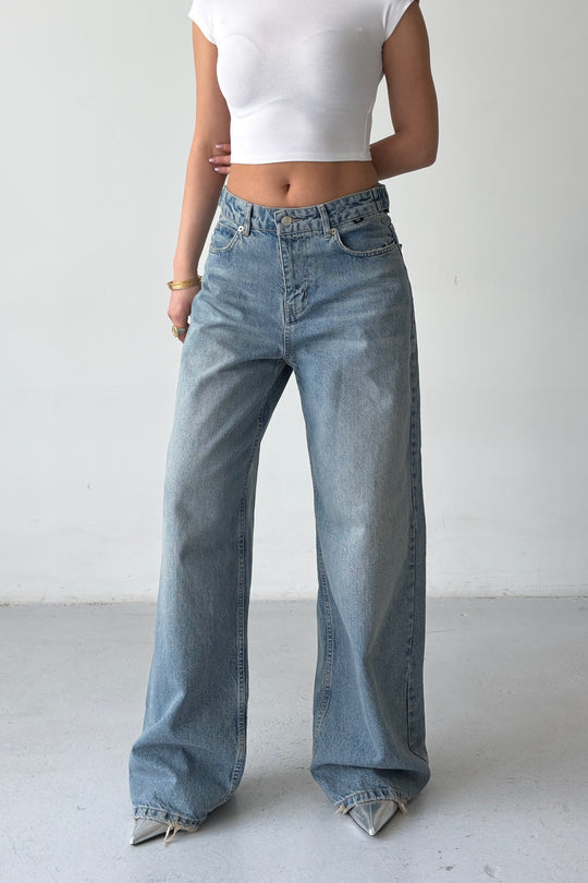 Routines Adjustable Waist Straight Jeans - Vintage Blue 3822 - ROUTINES
