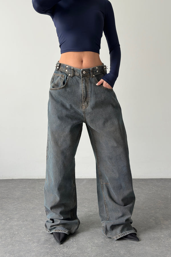 Routines Adjustable Waist Vintage Baggy Jeans 16045-1