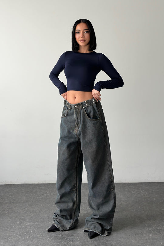 Routines Adjustable Waist Vintage Baggy Jeans 16045-1