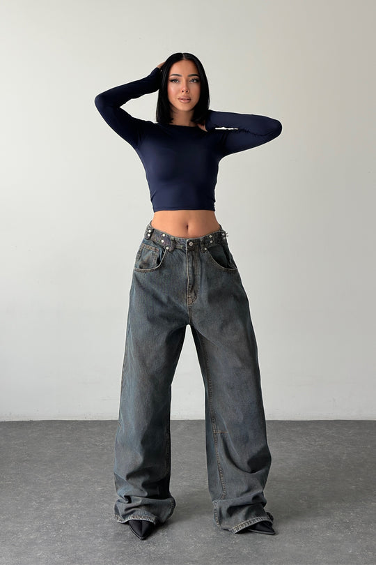 Routines Adjustable Waist Vintage Baggy Jeans 16045-1